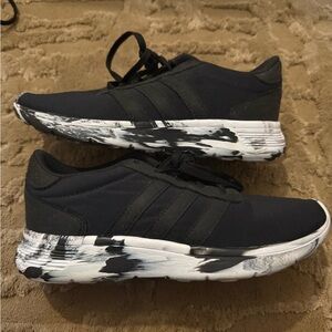 Adidas Womens Black & White Marble Sneakers